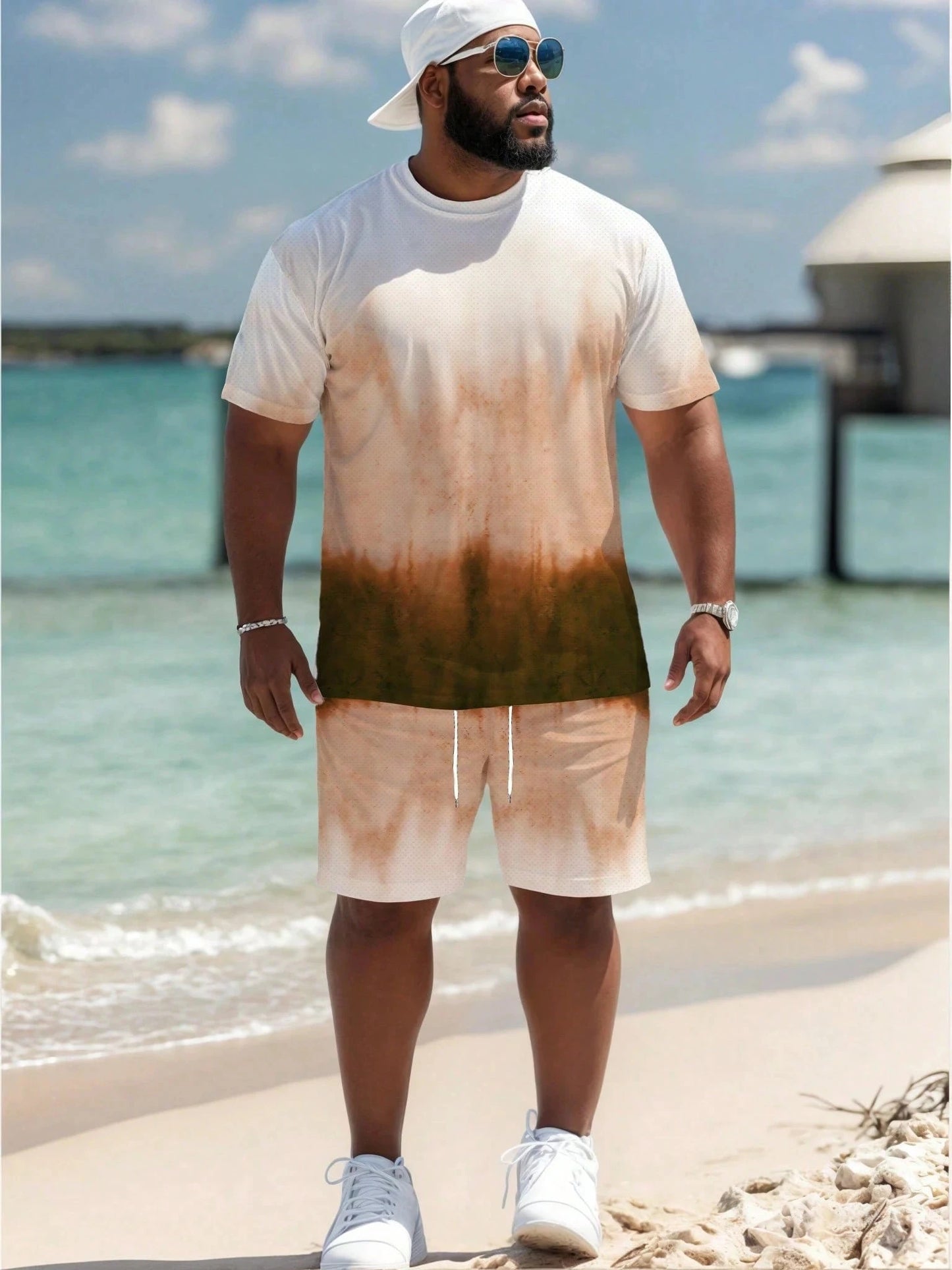 Men's Casual Graphic T-Shirt & Shorts Matching Set