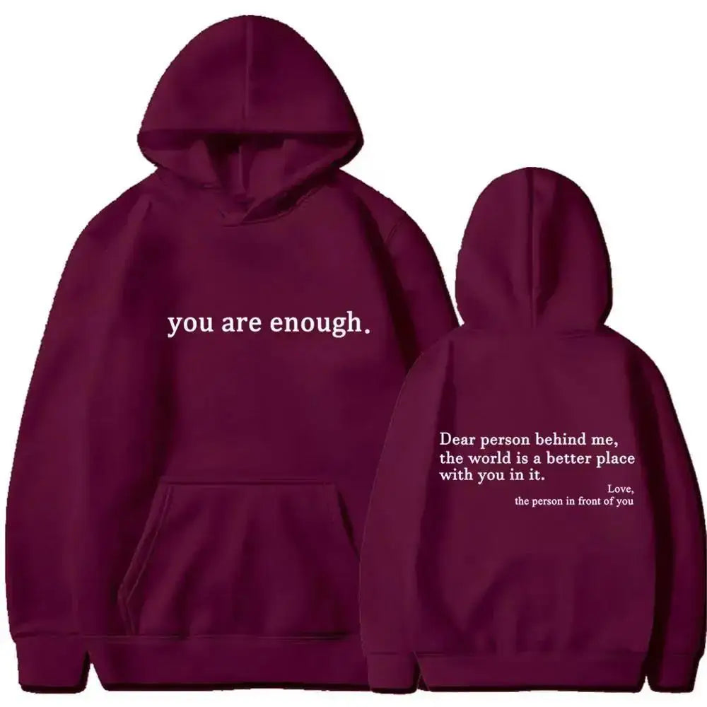 Dear Person Behind Me Hoodie – Inspirational "You Are Enough" Christian Encouragement Sweatshirt