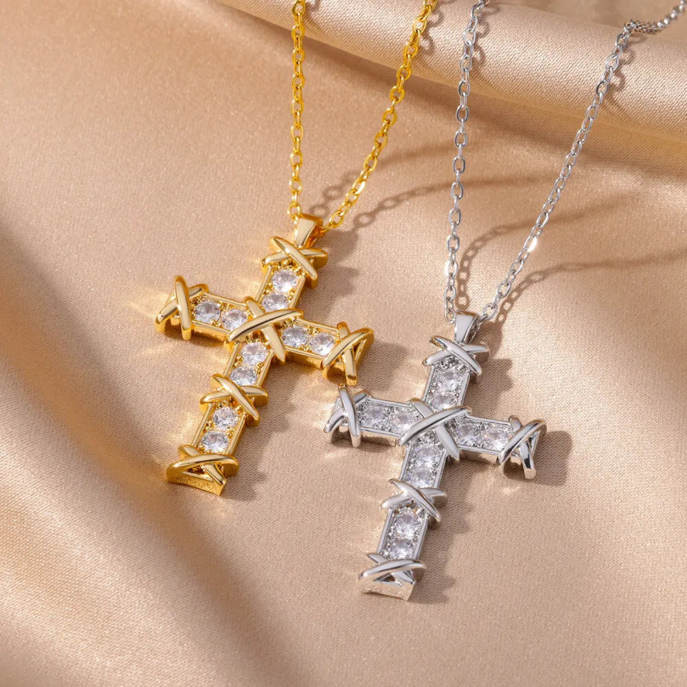 Zircon Cross Necklaces