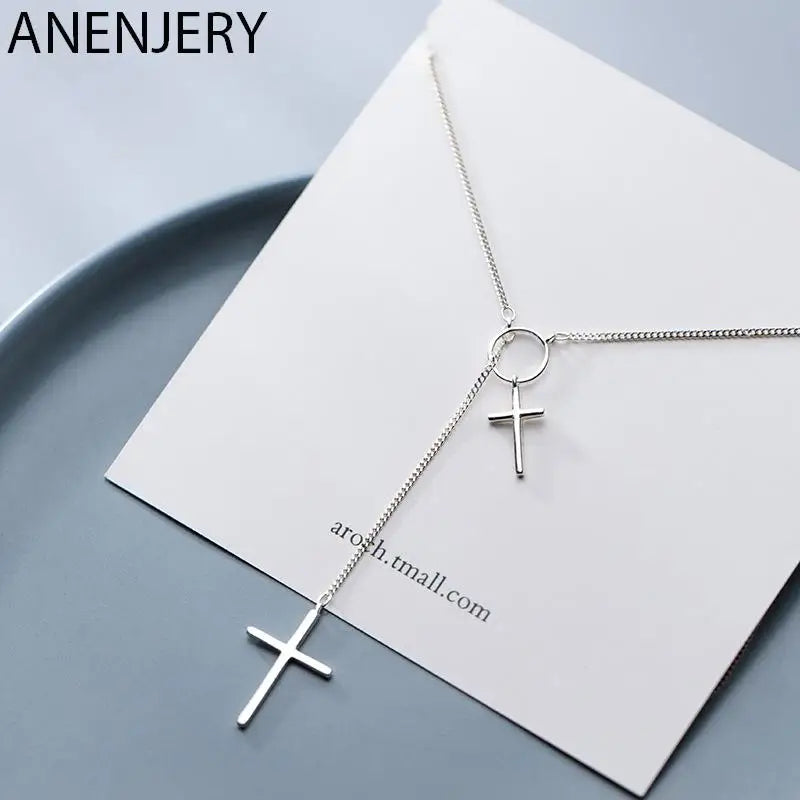 Double Cross Necklace