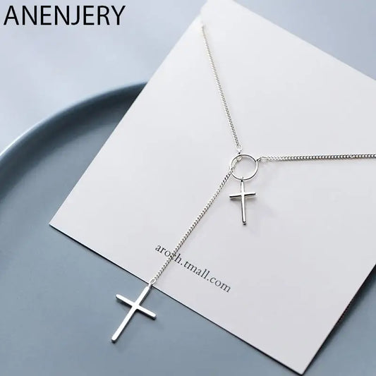 Double Cross Necklace
