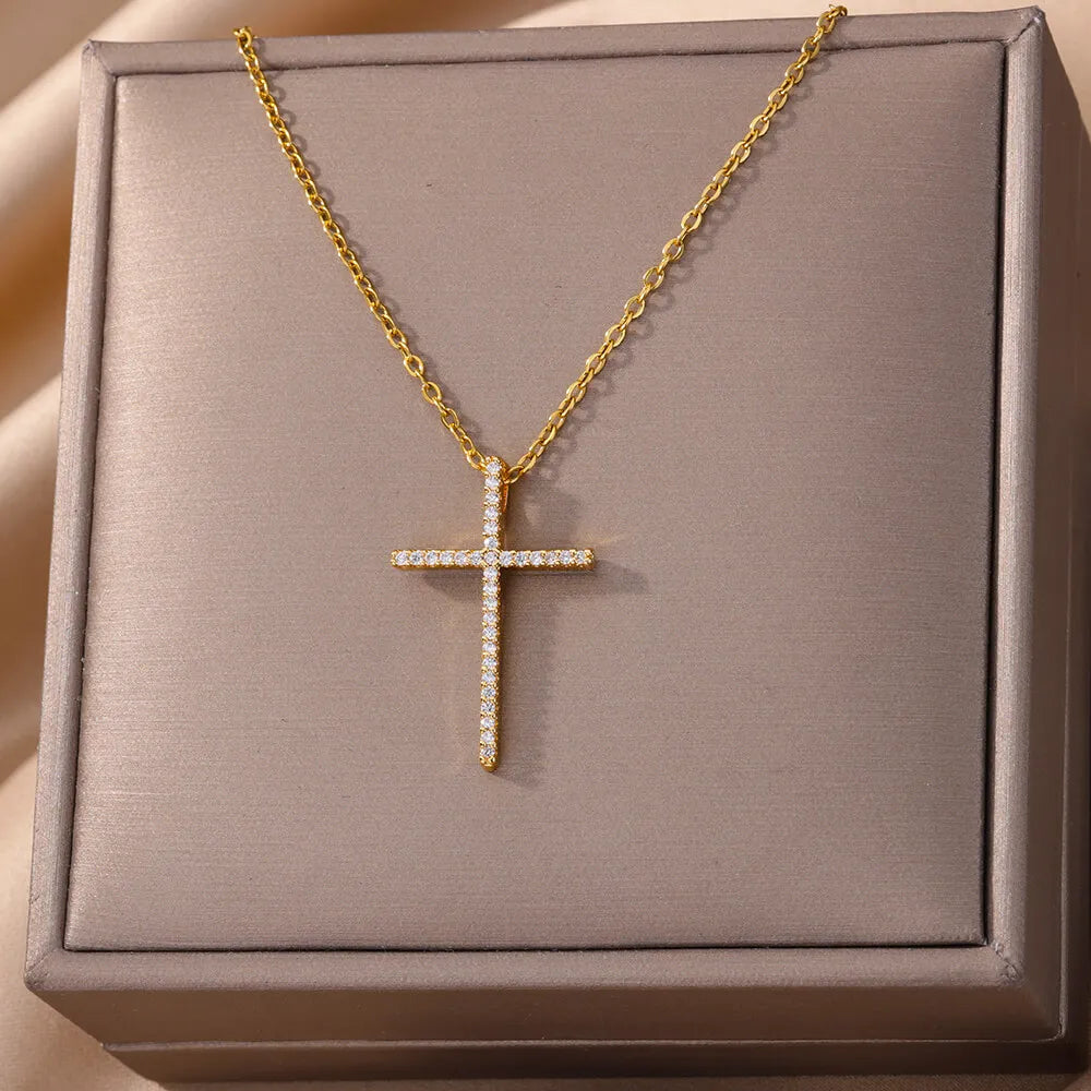 Zircon Cross Necklaces