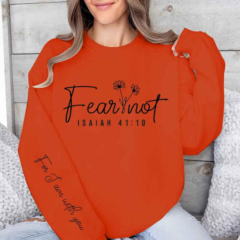 Fear Not Print Pullover Sweatshirt