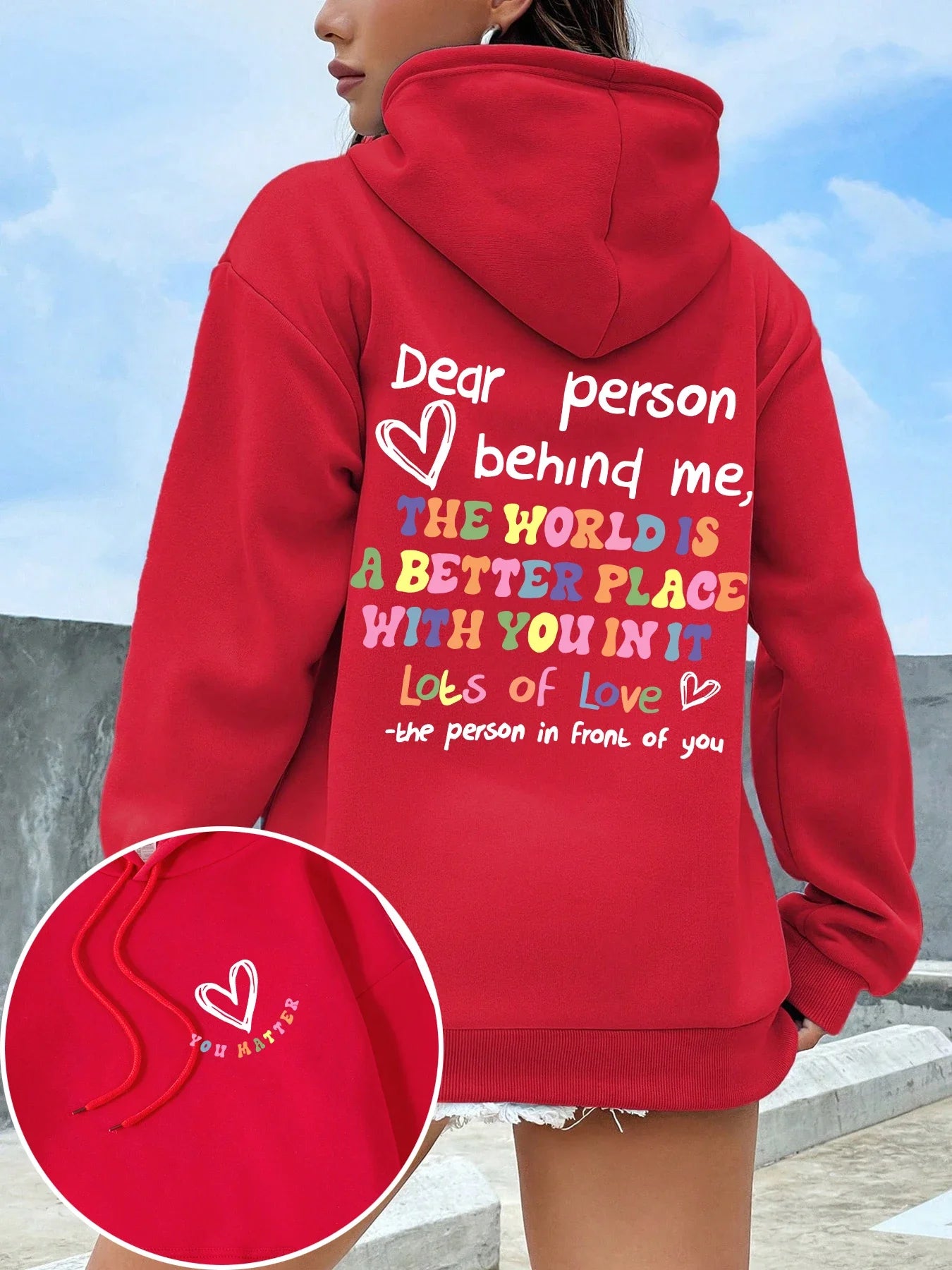 Dear Person Behind Me Hoodie – Inspirational Women’s Fleece Pullover Hoodie