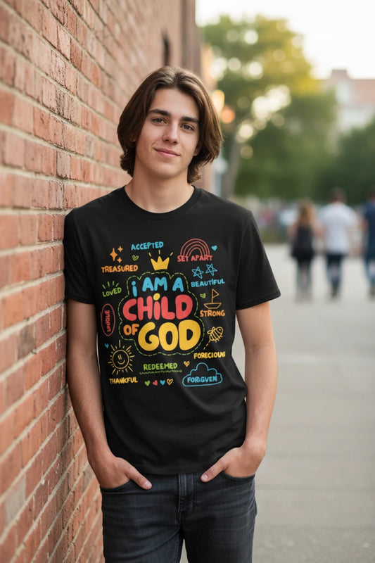I Am God’s Child Christian Retro Graphic T-Shirt Faith-Based Y2K Summer Tee