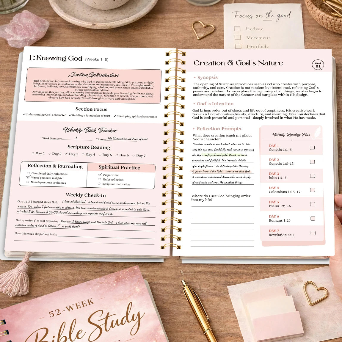 52-Week Bible Study Journal for Women – Spiral-Bound Faith Planner