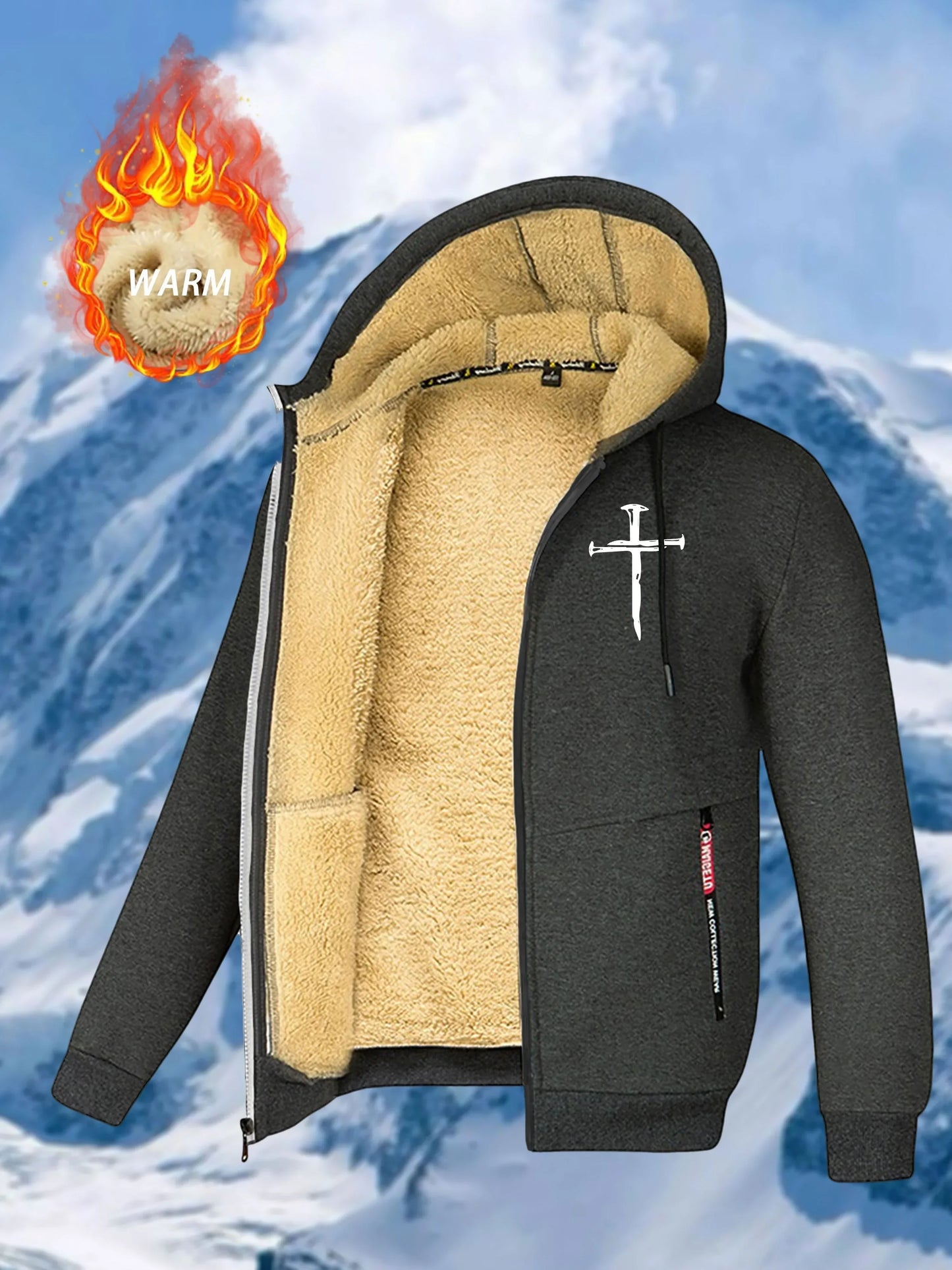 Men's Fleece-Lined Hooded Jacket - God Cloth
