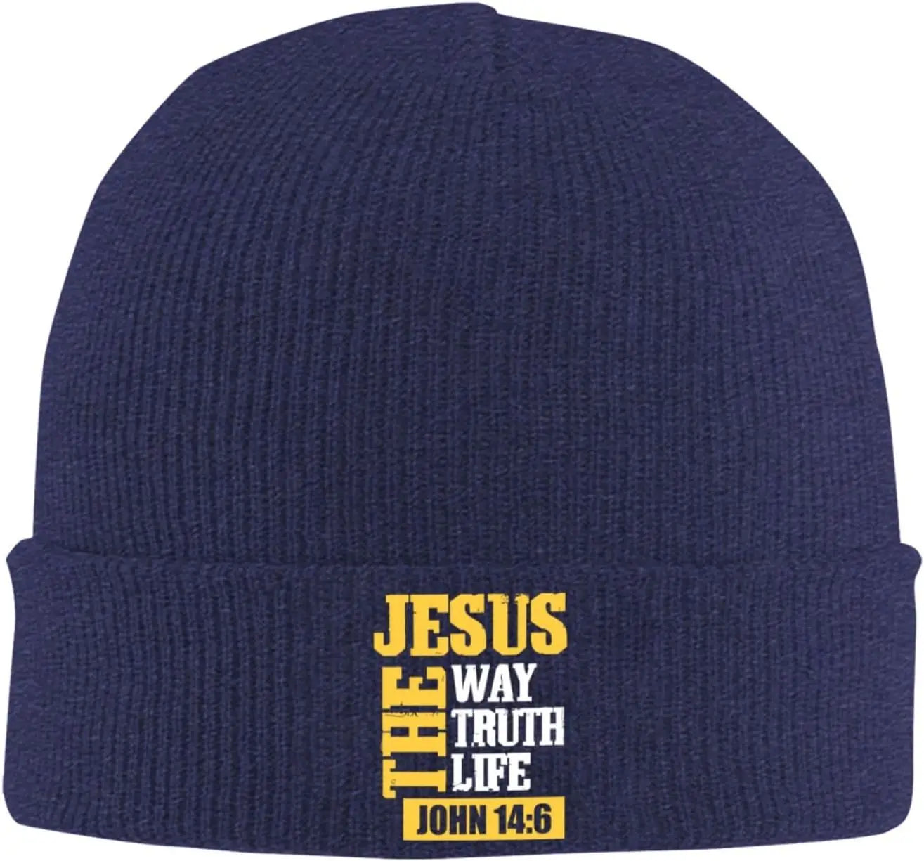 Navy Jesus The Way Truth Life Beanie