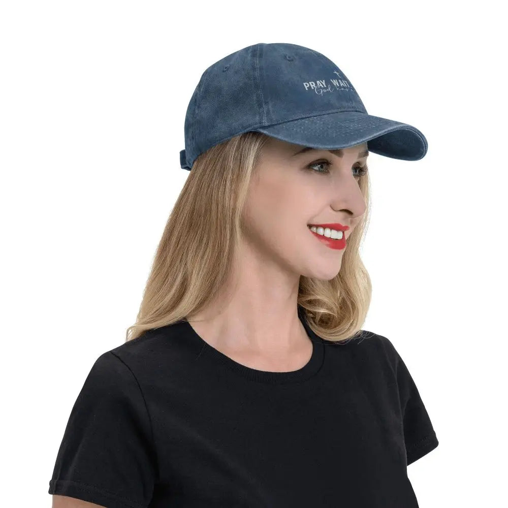 Pray Wait Trust Christian Baseball Cap | God Clot