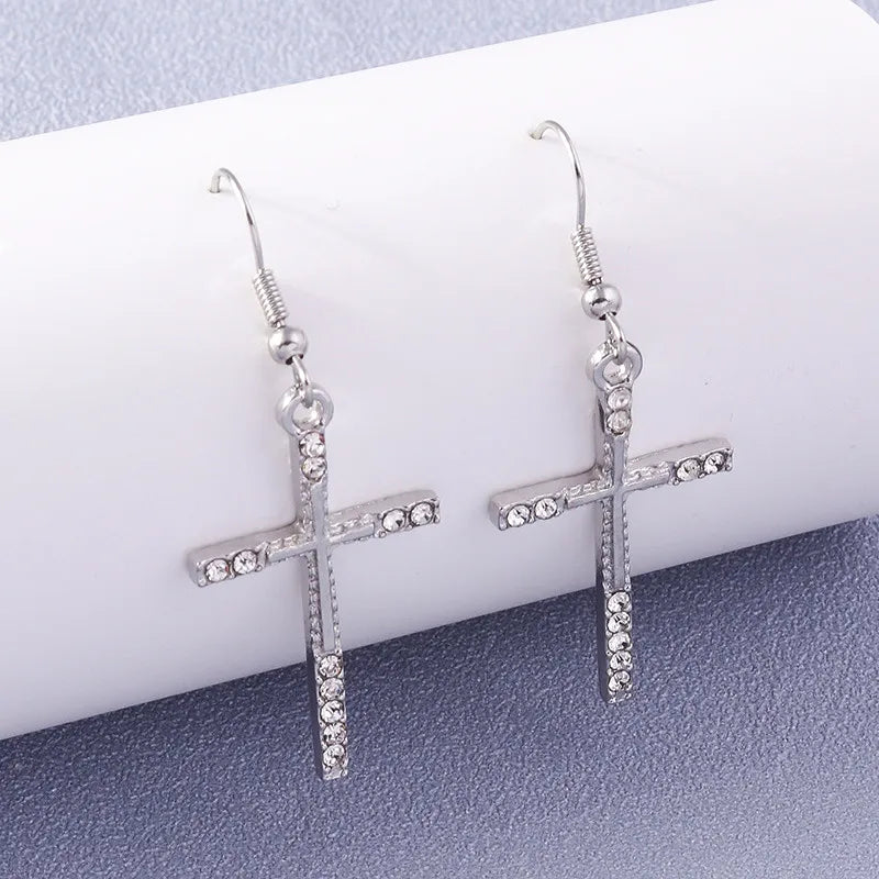 Zircon Cross Earrings for Women