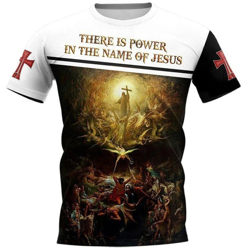 Christian Jesus Graphic T-Shirt – Unisex 3D Savior Print Casual Streetwear Tee
