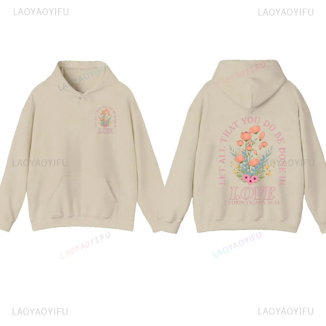 Women's Christian Hoodie with Love Bible Verse