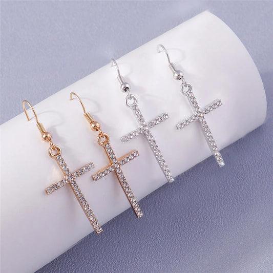 Zircon Cross Earrings for Women