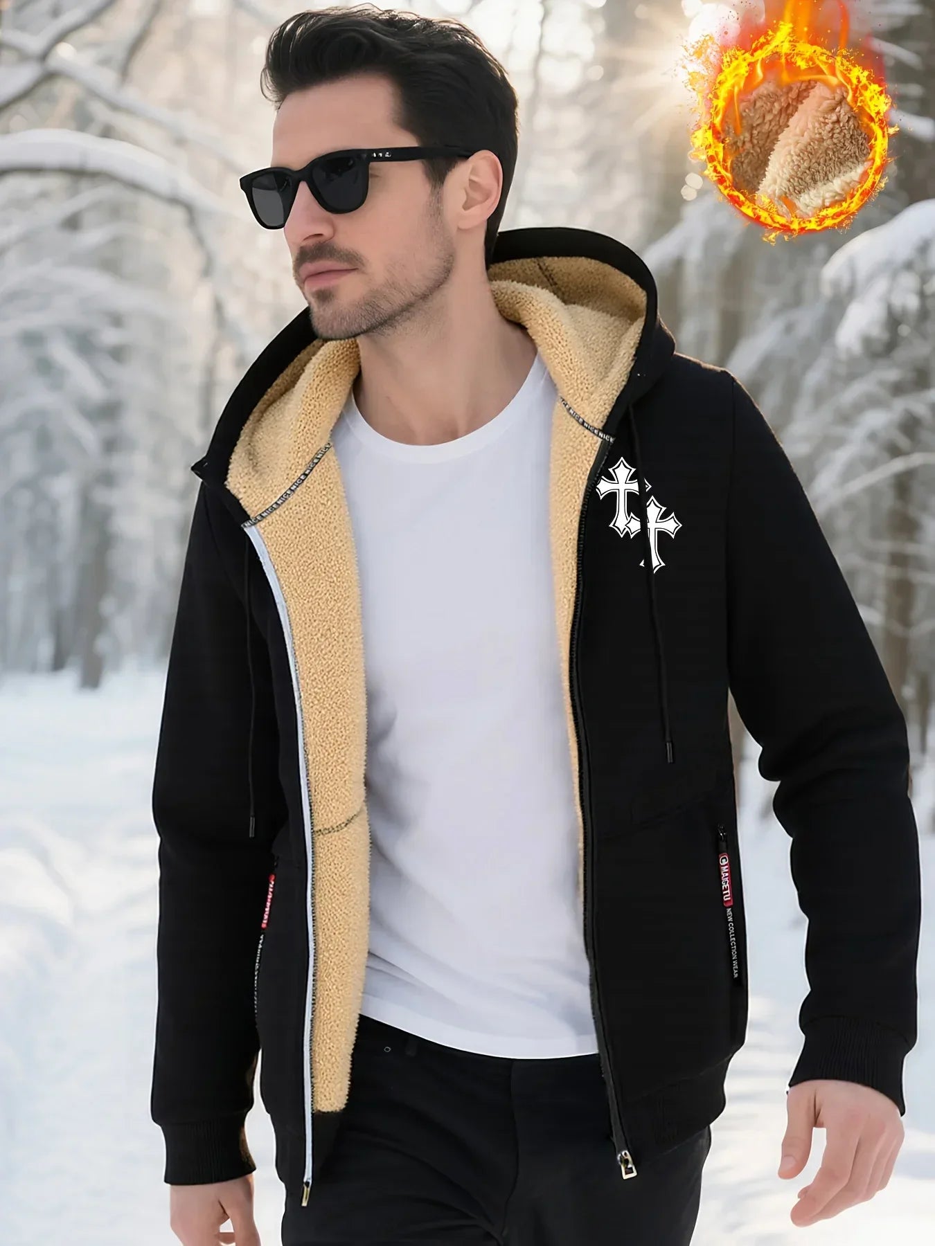 Men's Fleece-Lined Hooded Jacket - God Cloth