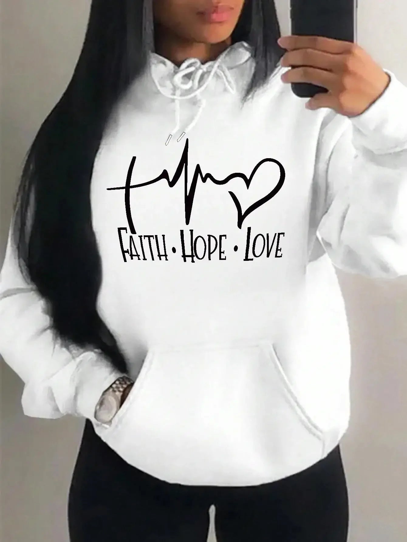 Faith Hope Love Heartbeat Hoodie