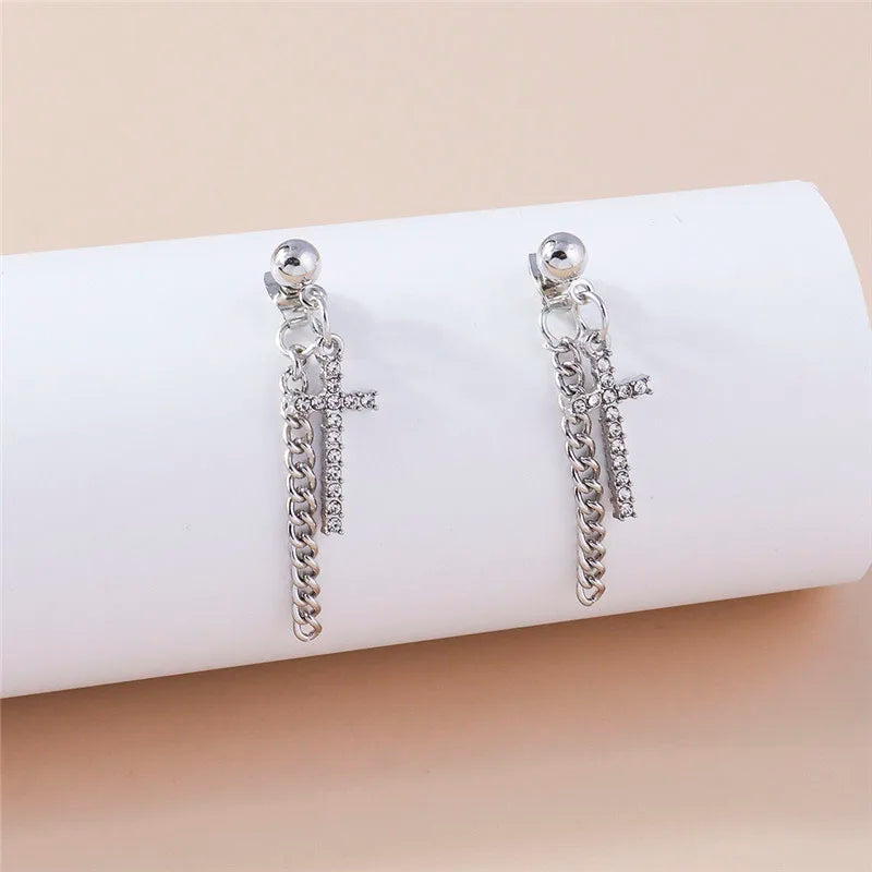 Zircon Cross Earrings for Women