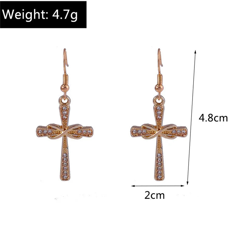 Zircon Cross Earrings for Women