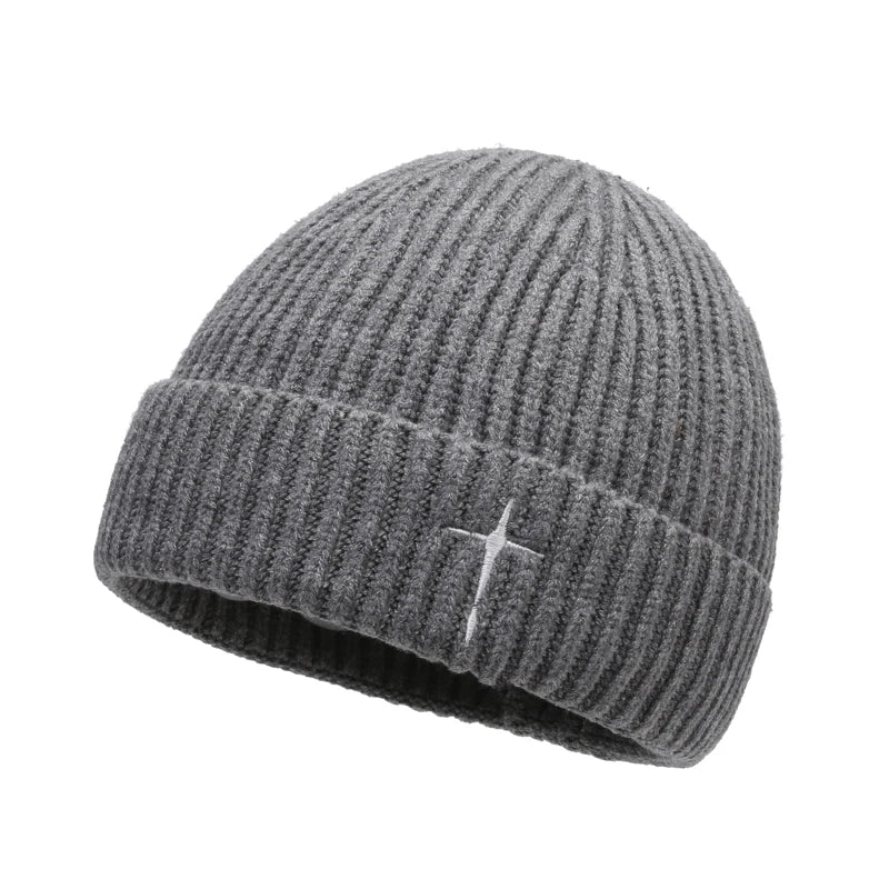 Thick Knitted Christian Cross Wool Hat