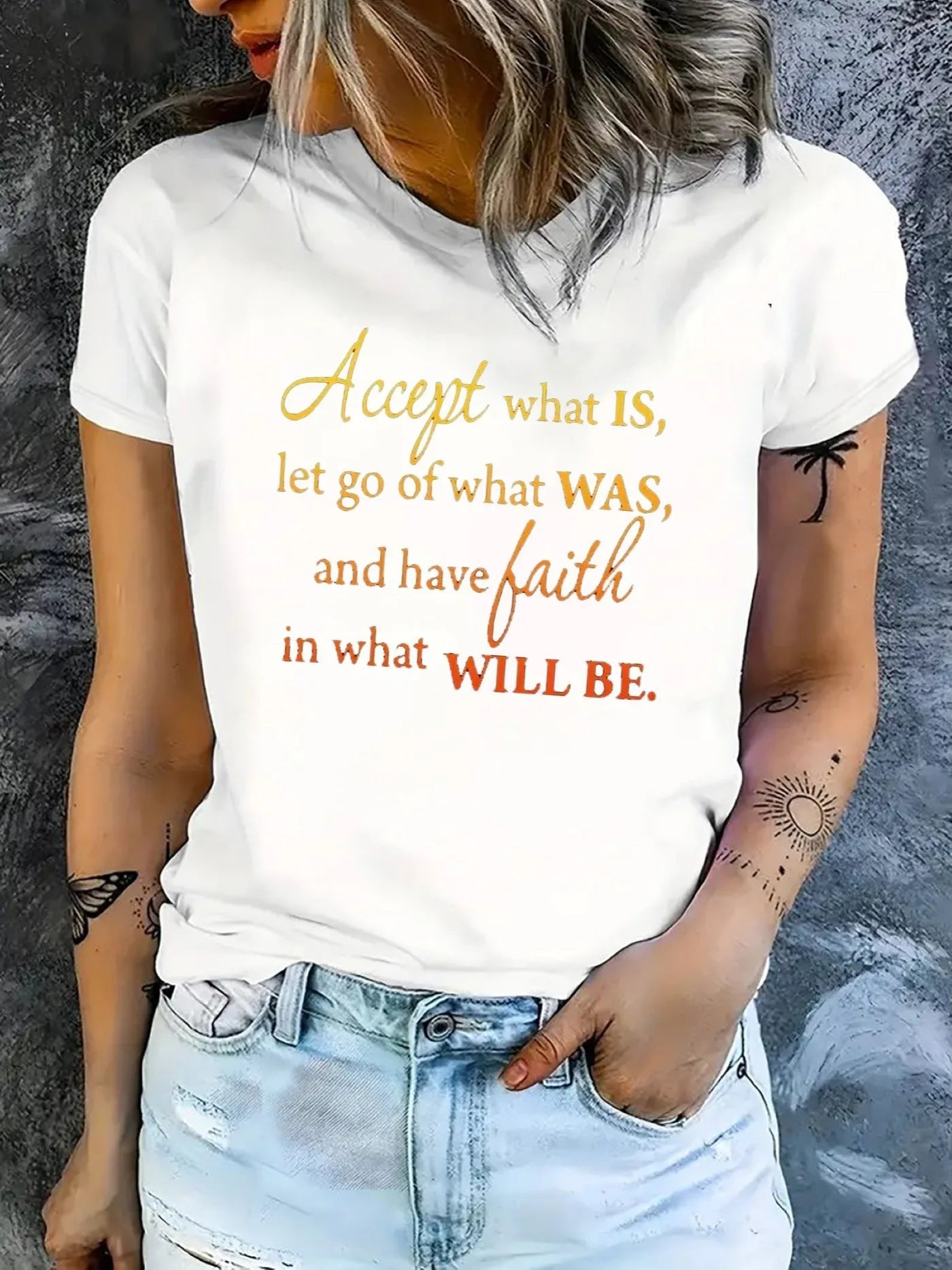 Accept What Is Women’s Graphic Tee – Inspirational Faith Quote Casual T-Shirt