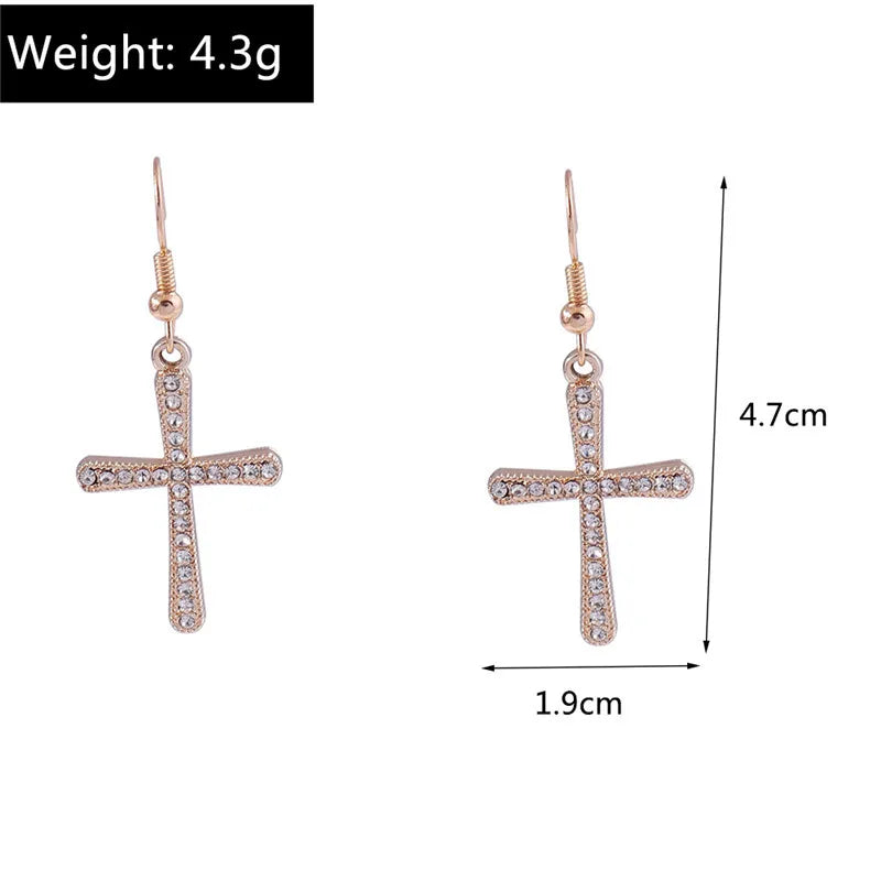 Zircon Cross Earrings for Women