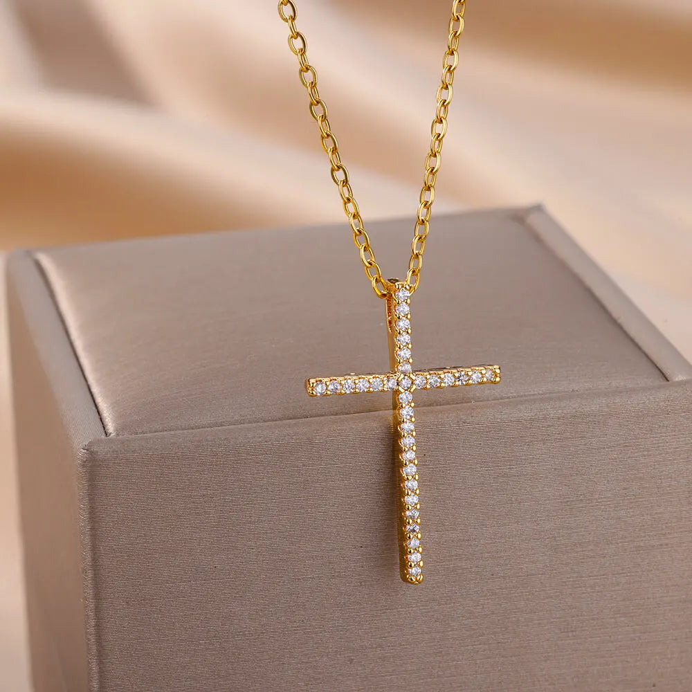 Zircon Cross Necklaces