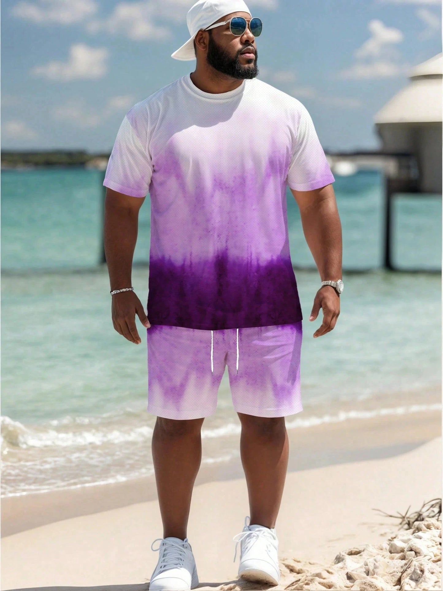 Men's Casual Graphic T-Shirt & Shorts Matching Set