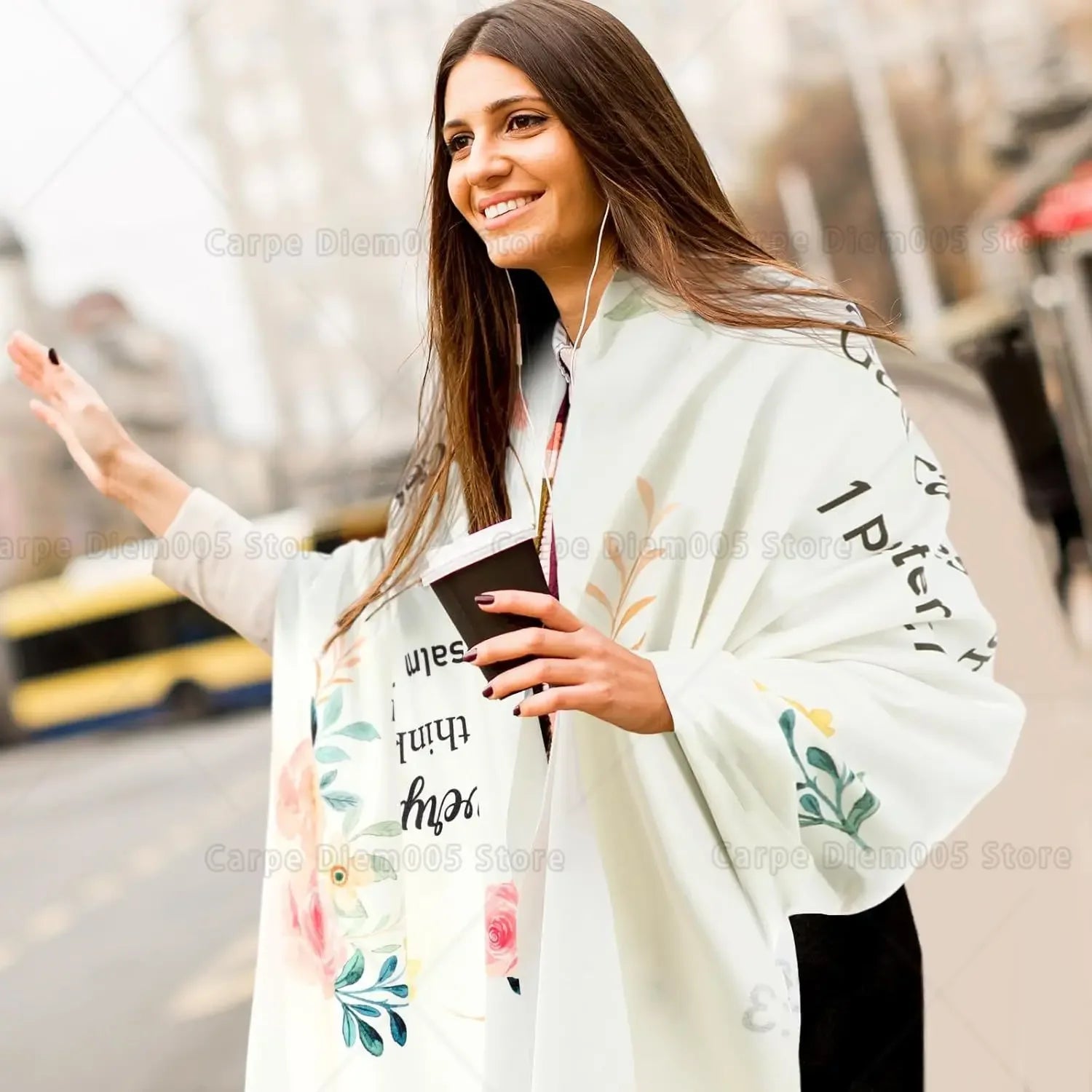 Floral Tassel Scripture Scarf - God Cloth