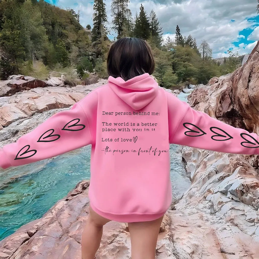 Dear Person Behind Me Be Kind Hoodie – Inspirational Mental Health Awareness Fleece Pullover