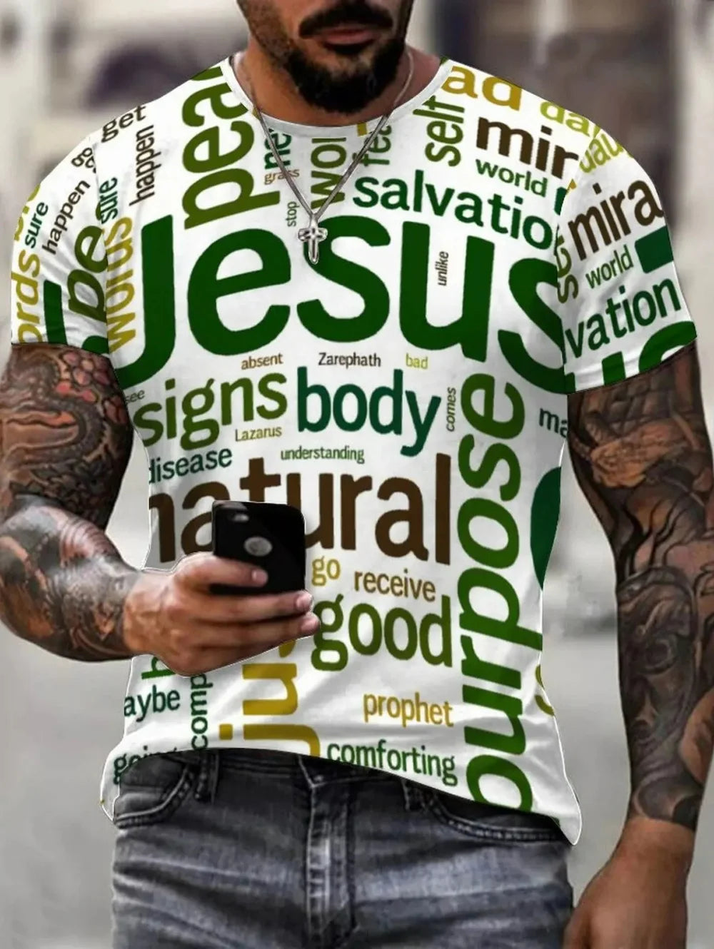 Men's Jesus Graphic T-Shirt | Christian Faith Streetwear