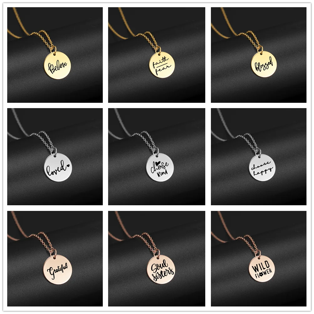 Inspiring Message Stainless Steel Necklaces