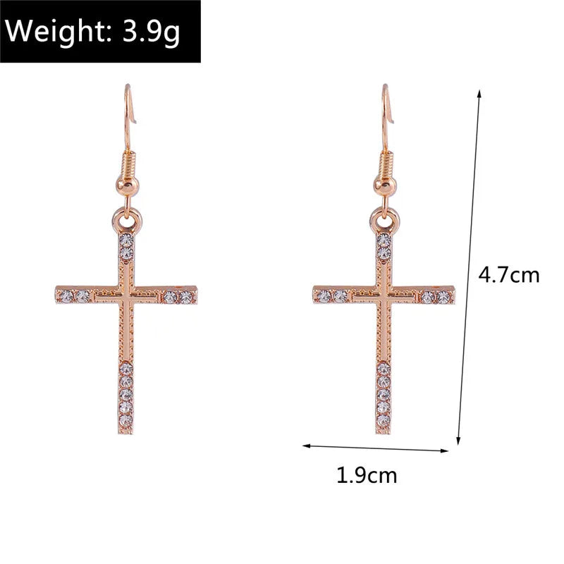 Zircon Cross Earrings for Women