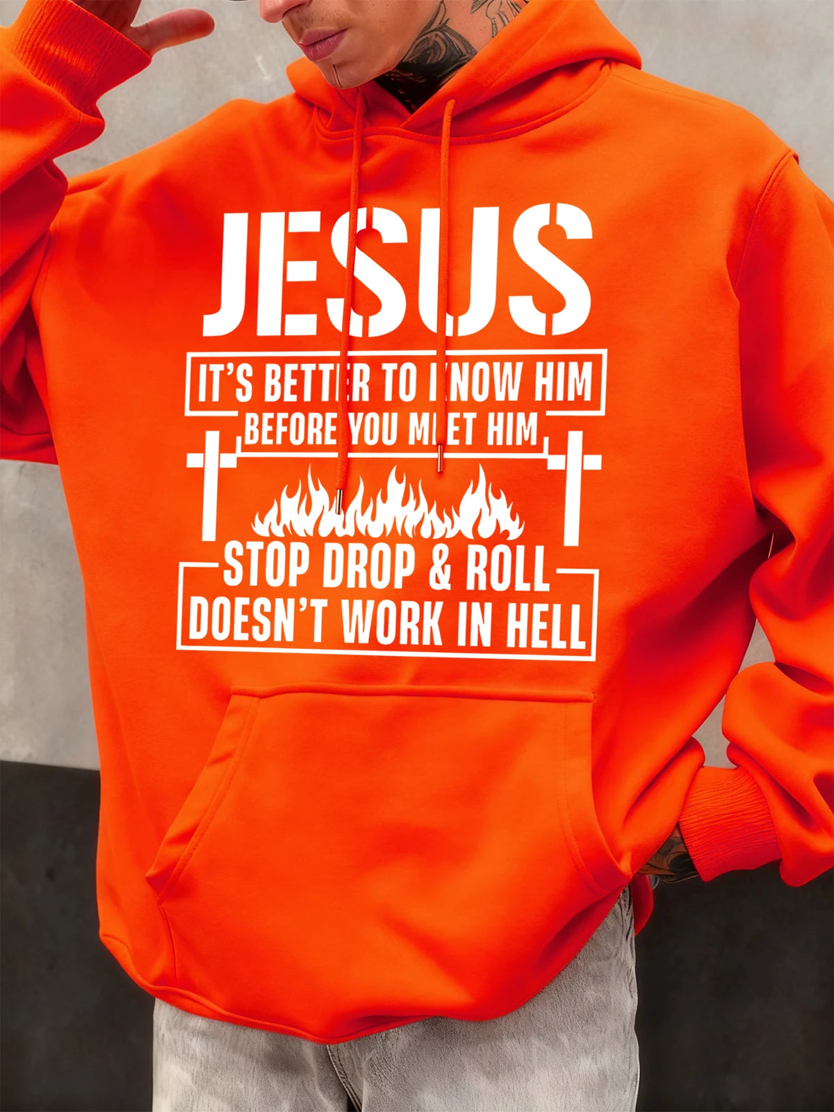 Jesus Hoodie – “Know Him Before You Meet Him” Christian Graphic Fleece Pullover