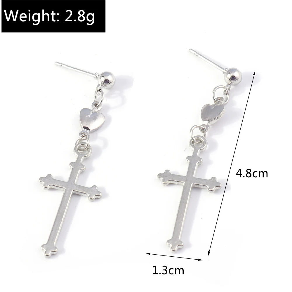 Zircon Cross Earrings for Women