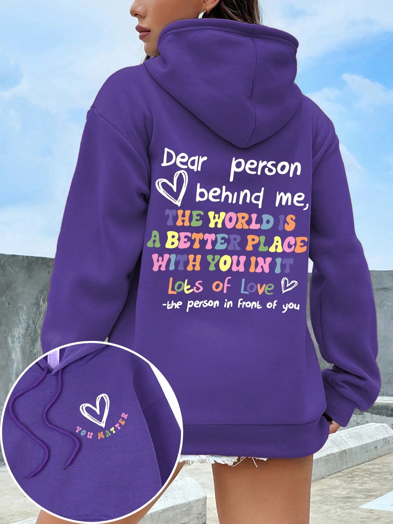 Dear Person Behind Me Hoodie – Inspirational Women’s Fleece Pullover Hoodie