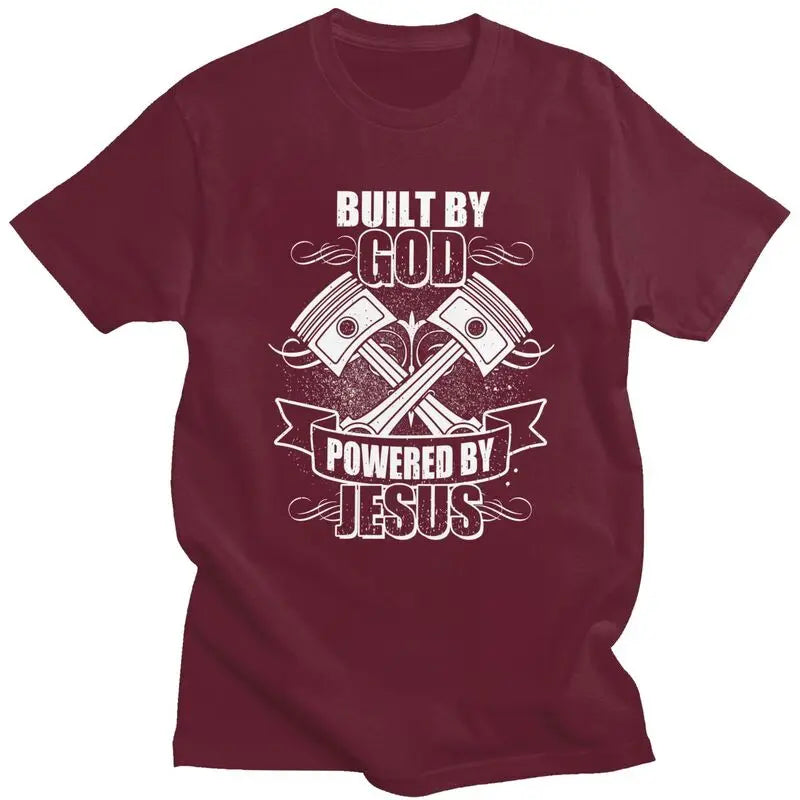 Built By God Powered By Jesus Tee