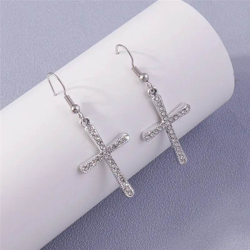 Zircon Cross Earrings for Women