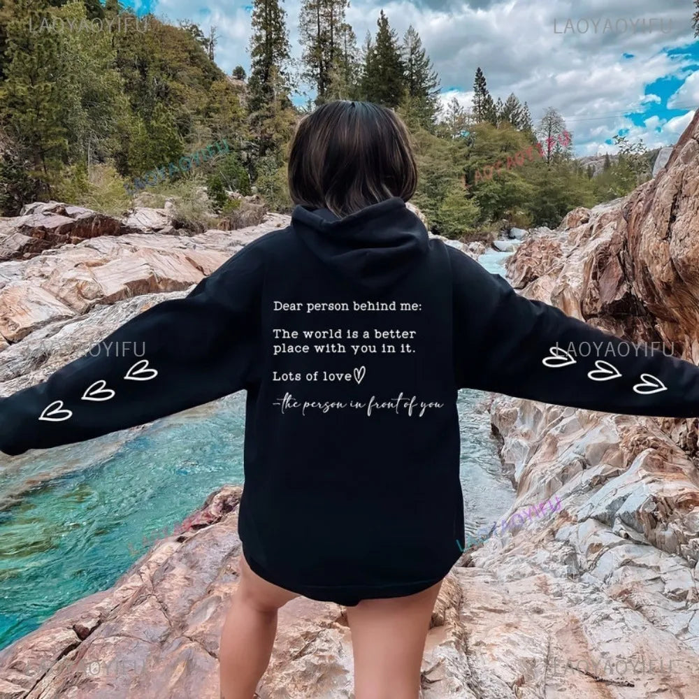 Dear Person Behind Me Be Kind Hoodie – Inspirational Mental Health Awareness Fleece Pullover