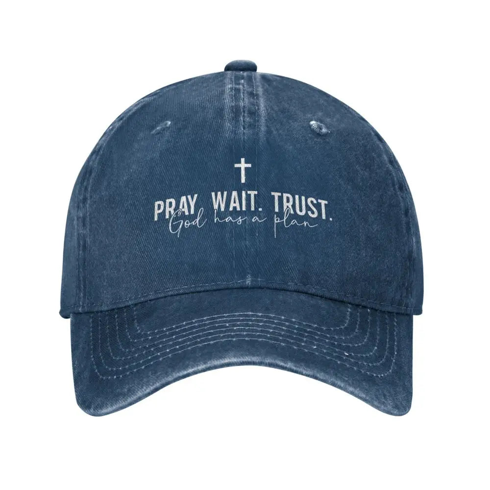 Pray Wait Trust Christian Baseball Cap | God Clot