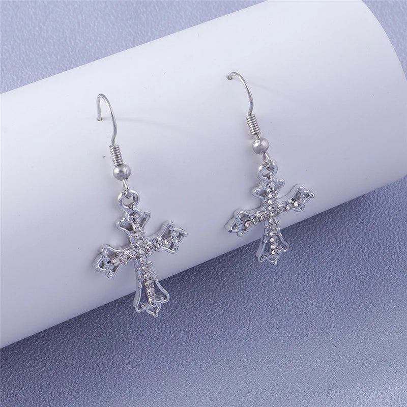 Zircon Cross Earrings for Women