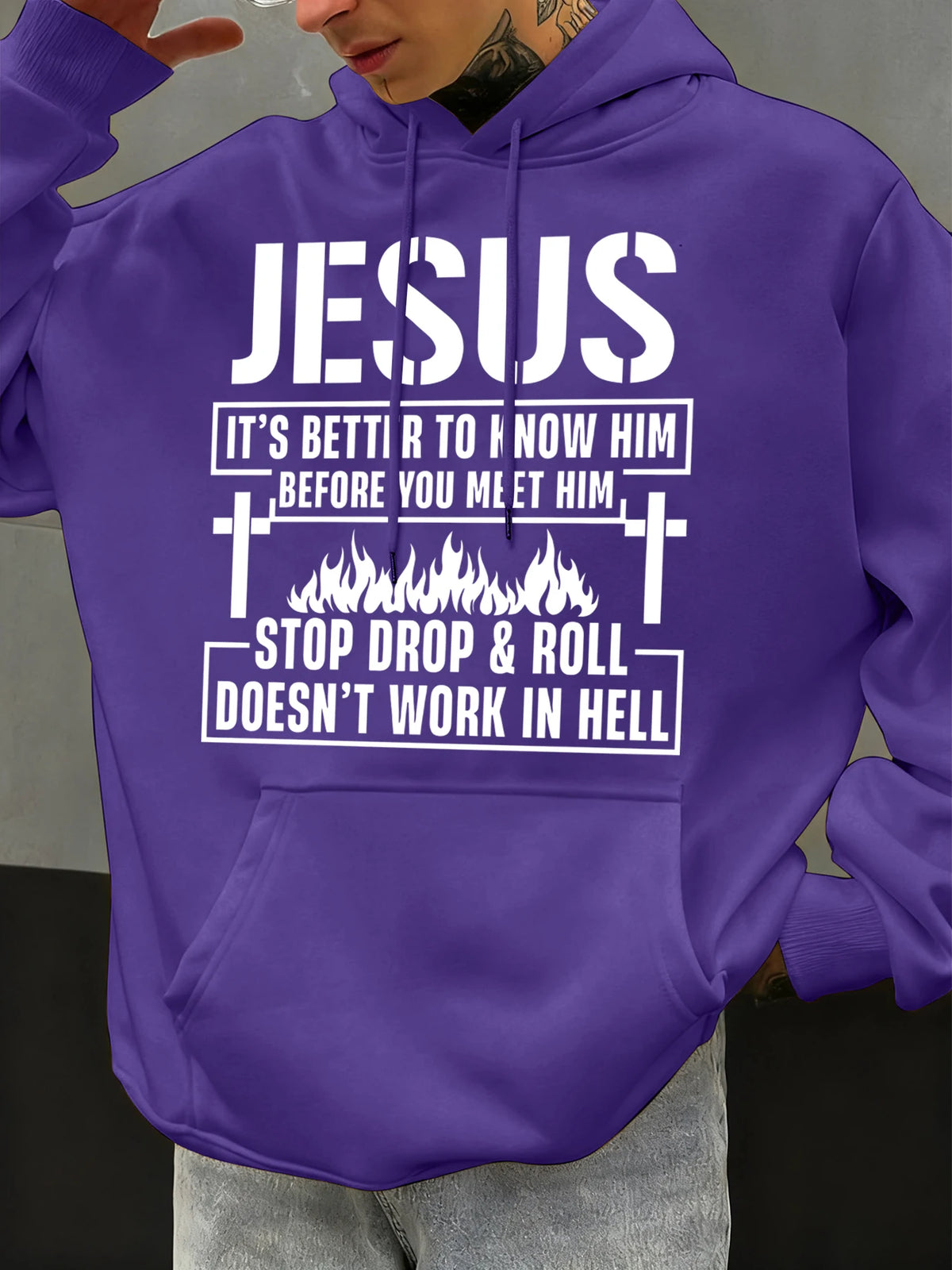 Jesus Hoodie – “Know Him Before You Meet Him” Christian Graphic Fleece Pullover