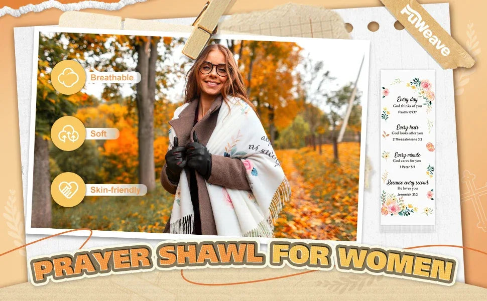 Floral Tassel Scripture Scarf - God Cloth