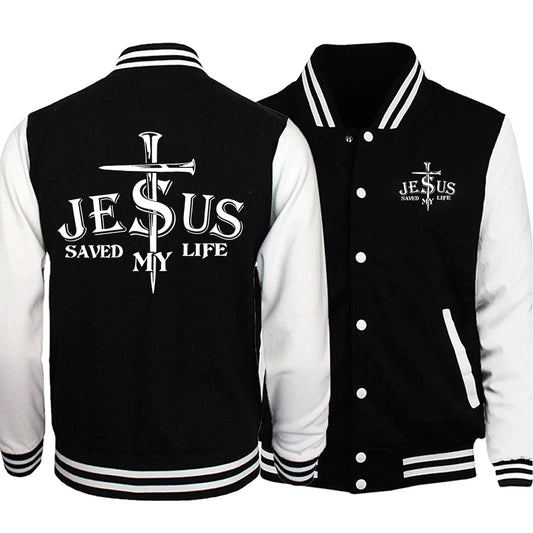 Jesus Saved My Life Baseball Jacket