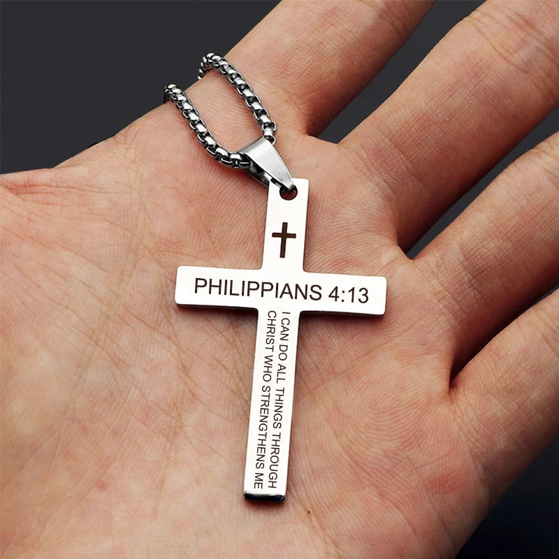 Bible Verse Cross Necklace
