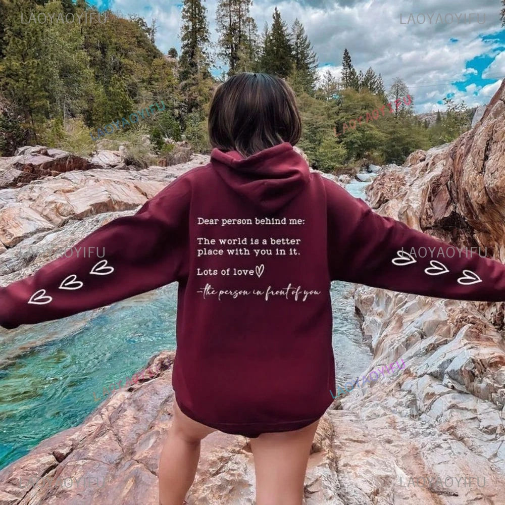 Dear Person Behind Me Be Kind Hoodie – Inspirational Mental Health Awareness Fleece Pullover
