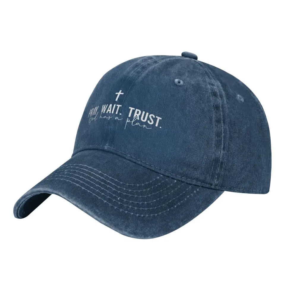 Pray Wait Trust Christian Baseball Cap | God Clot