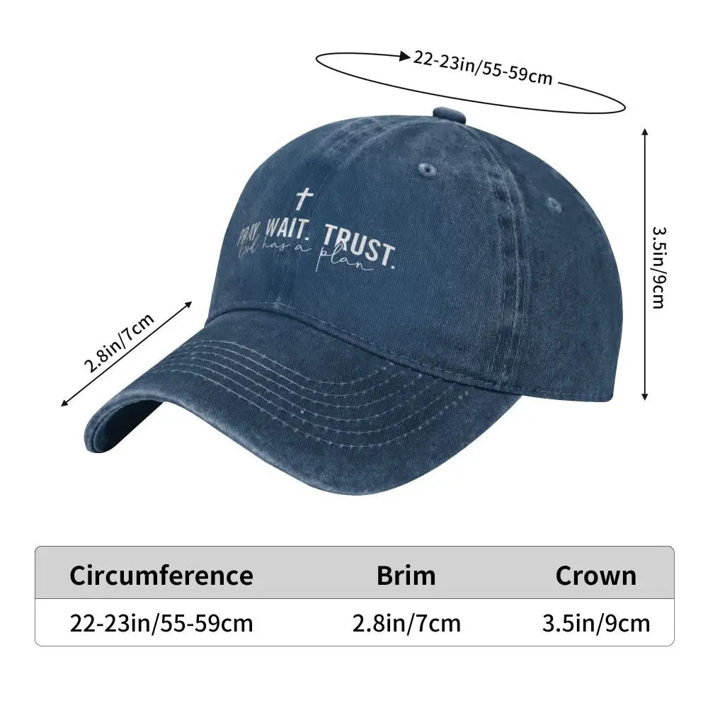 Pray Wait Trust Christian Baseball Cap | God Clot