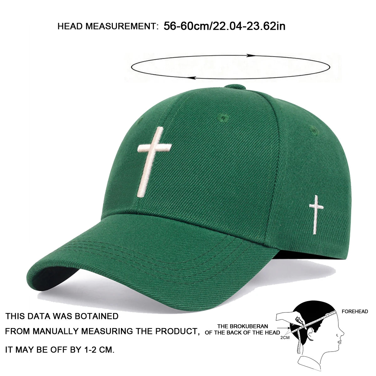 Unisex Embroidered Cross Baseball Cap