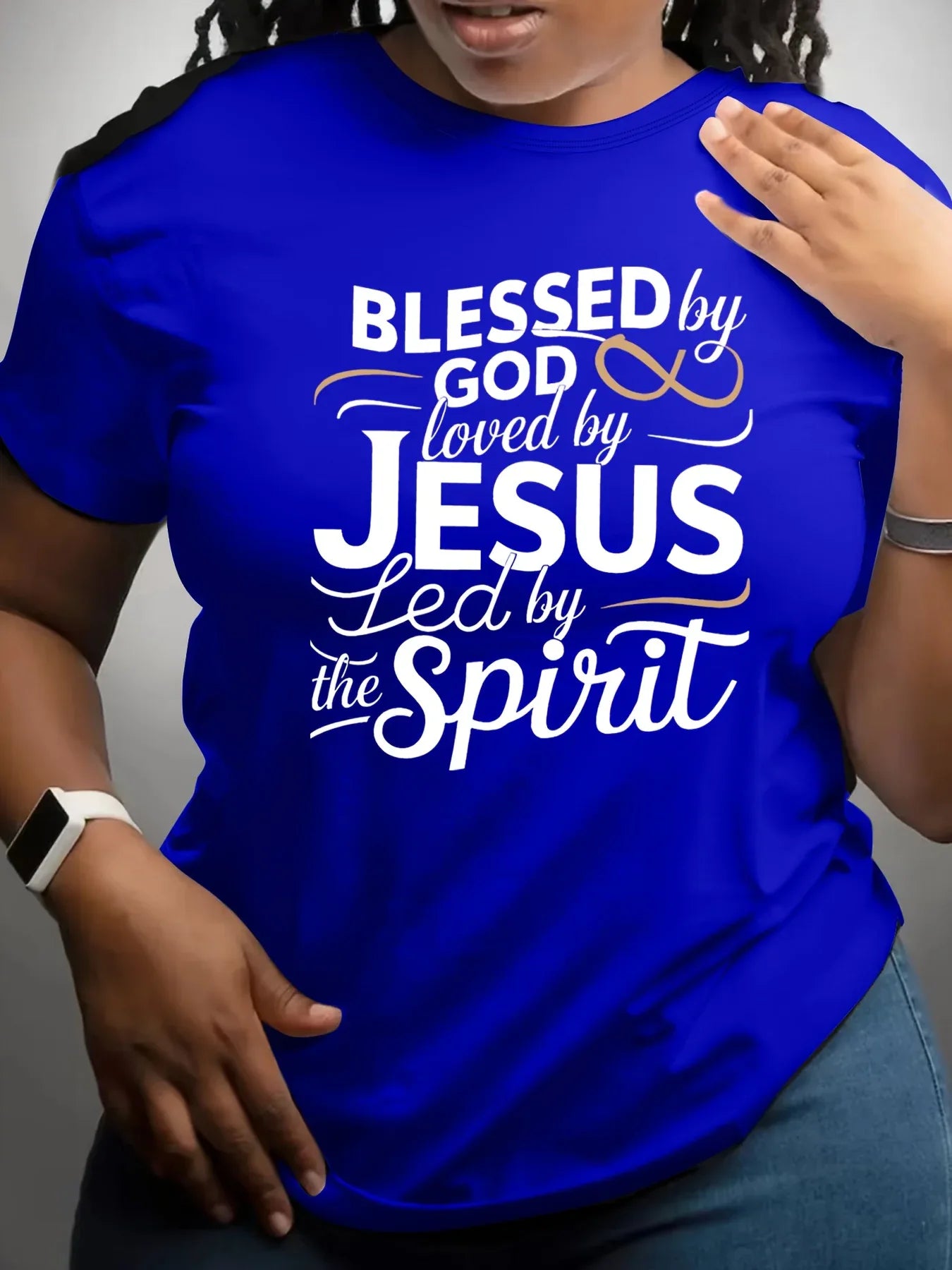 Short-Sleeve Blessed By God Led By The Spirit t-Shirt - God Cloth
