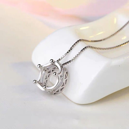 Silver Plated Crown Necklace