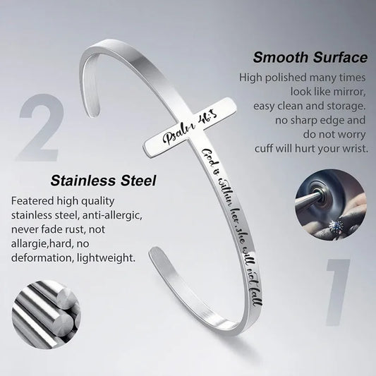 Unique Design Stainless Steel Cross Bracelet